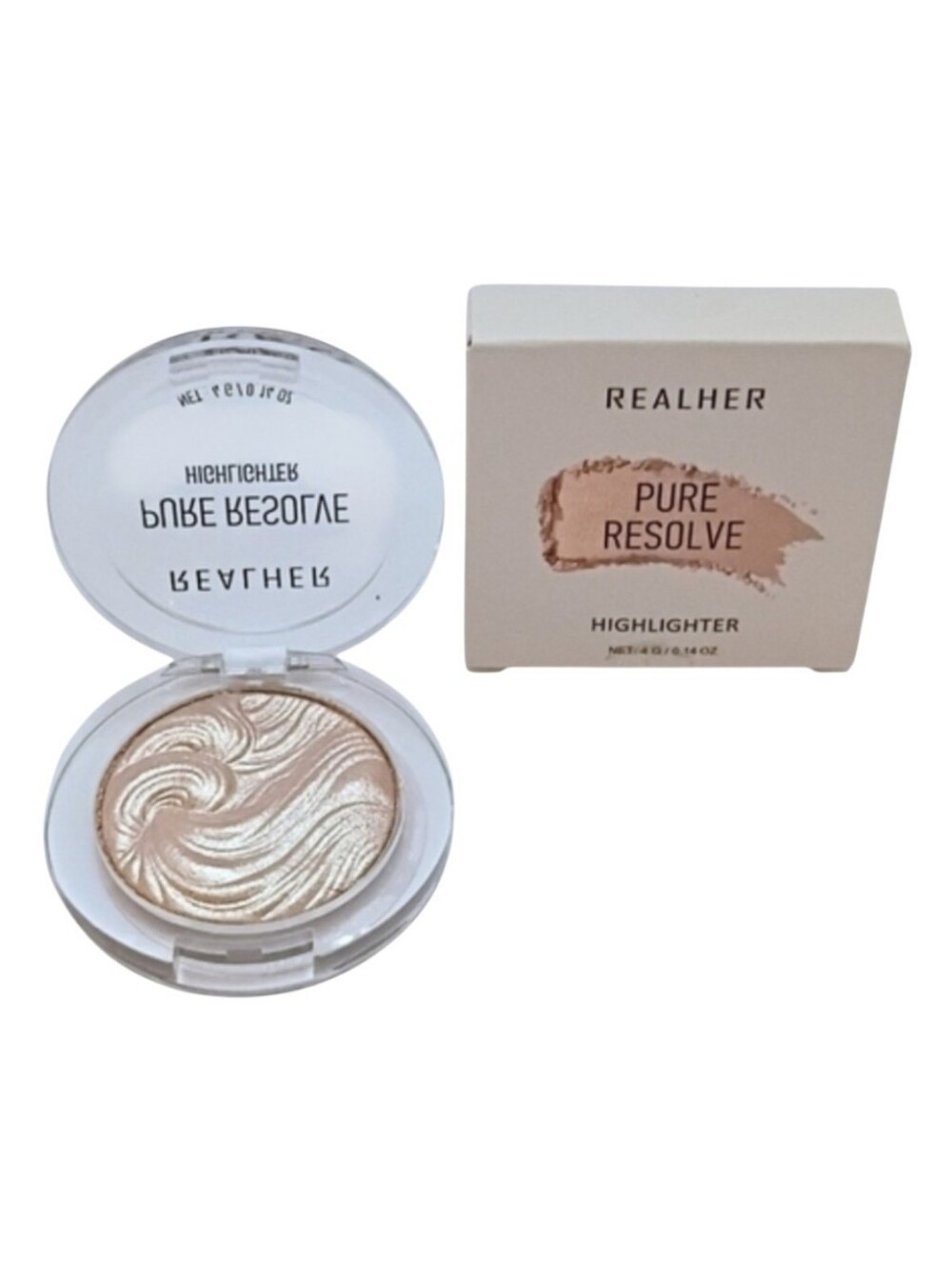 REALHER Pure Resolve Highlighter Champagne 4g Glow Illuminator NEW